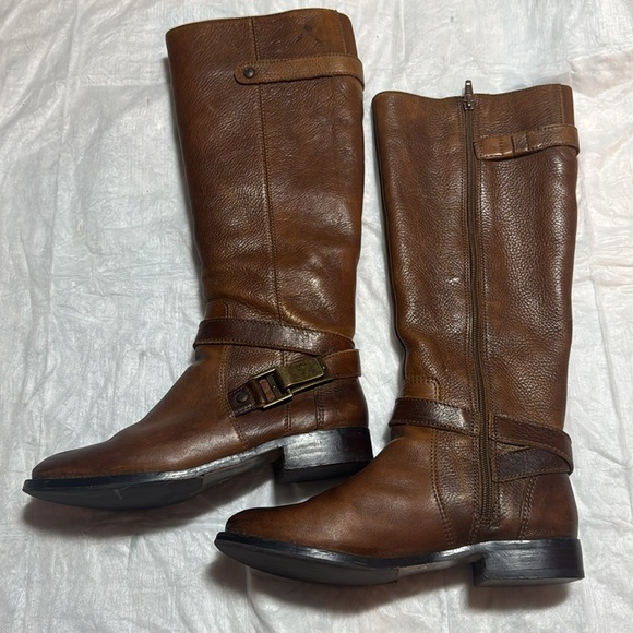 Arturo Chiang Felita Brown leather riding boots Sz 6 - Picture 3 of 11